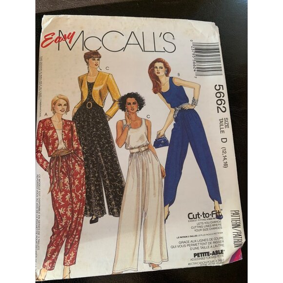 McCall's Misses Lined Jacket Jumpsuit Sewing Pattern Sz 12 - 16 5662 - Uncut - Picture 9 of 10